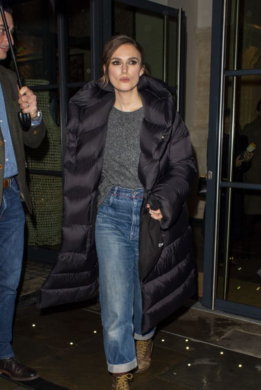 KEIRA KNIGHTLEY Leaves Ham Yard Hotel in London 03/09/2020