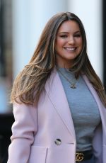 KELLY BROOK in a Pink Coat Out in London 03/02/2020