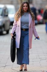 KELLY BROOK in a Pink Coat Out in London 03/02/2020