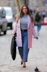 KELLY BROOK in a Pink Coat Out in London 03/02/2020