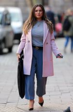 KELLY BROOK in a Pink Coat Out in London 03/02/2020