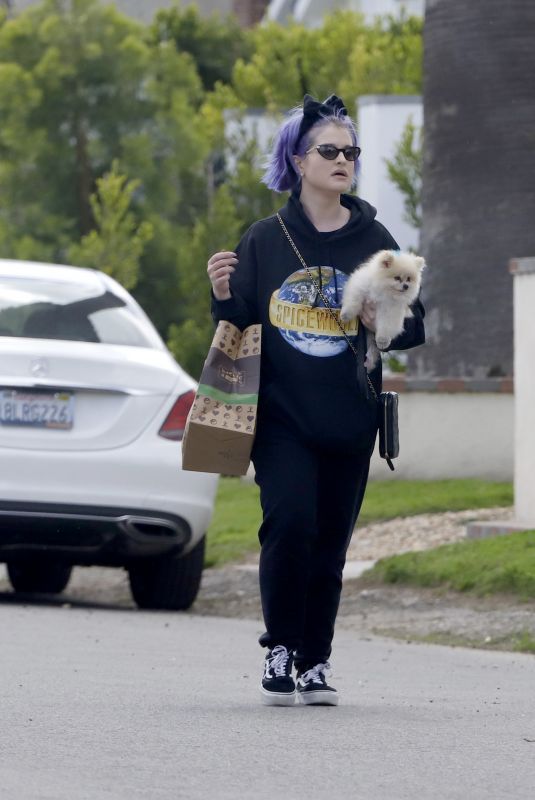 KELLY OSBOURNE Out with Her Dog in Los Angeles 03/29/2020
