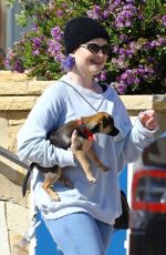 KELLY OSBOURNE Out with Her Dog in Malibu 03/30/2020