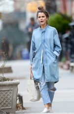 KERI RUSSELL in Ripped Denim Out in New York 03/12/2020