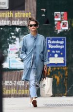KERI RUSSELL in Ripped Denim Out in New York 03/12/2020