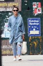 KERI RUSSELL in Ripped Denim Out in New York 03/12/2020