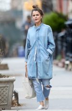 KERI RUSSELL in Ripped Denim Out in New York 03/12/2020