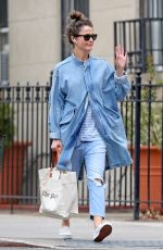 KERI RUSSELL in Ripped Denim Out in New York 03/12/2020