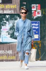 KERI RUSSELL in Ripped Denim Out in New York 03/12/2020