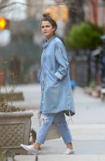 KERI RUSSELL in Ripped Denim Out in New York 03/12/2020