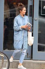 KERI RUSSELL in Ripped Denim Out in New York 03/12/2020