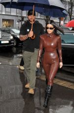 KOURTNEY KARDASHIAN Leaves Kanye West’s Sunday Service at Theatre des Bouffes du Nord in Paris 03/01/2020