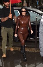 KOURTNEY KARDASHIAN Leaves Kanye West’s Sunday Service at Theatre des Bouffes du Nord in Paris 03/01/2020