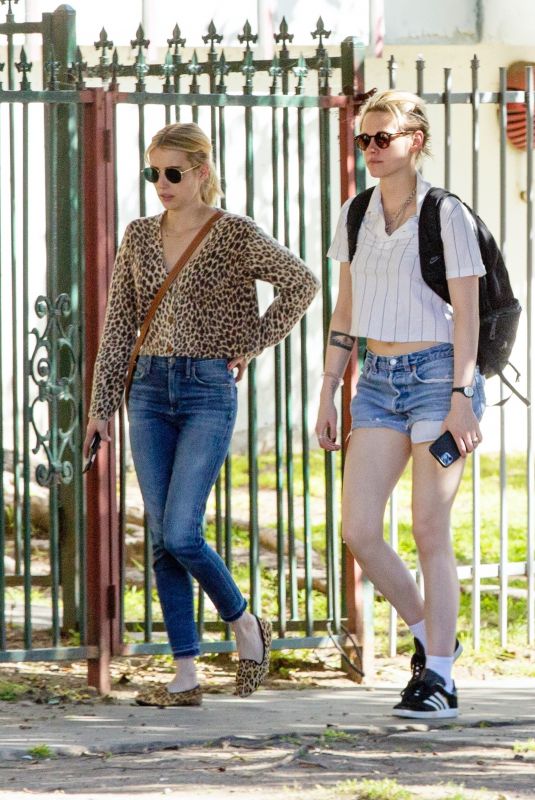 KRISTEN STEWART and EMMA ROBERTS Out in Los Feliz 03/03/2020