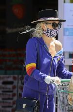 LAETICIA HALLYDAY Wears a Mask at Grocery Store in Brentwood 03/27/2020