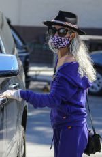 LAETICIA HALLYDAY Wears a Mask at Grocery Store in Brentwood 03/27/2020