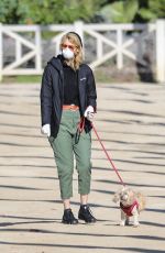 LAURA DERN Wears Mask and Gloves Out with Her Dog in Los Angeles 03/25/2020
