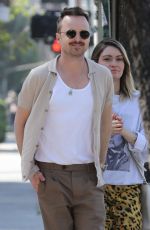 LAUREN PARSEKIAN and Aaron Paul  Out for Lunch in Los Feliz 03/04/2020