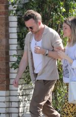 LAUREN PARSEKIAN and Aaron Paul  Out for Lunch in Los Feliz 03/04/2020