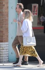 LAUREN PARSEKIAN and Aaron Paul  Out for Lunch in Los Feliz 03/04/2020