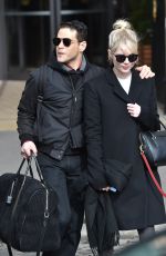 LUCY BOYNTON and Rami Malek Leaves Hotel de Crillon in Paris 02/29/2020