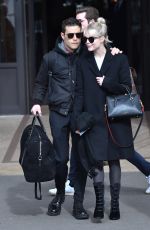 LUCY BOYNTON and Rami Malek Leaves Hotel de Crillon in Paris 02/29/2020