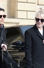 LUCY BOYNTON and Rami Malek Leaves Hotel de Crillon in Paris 02/29/2020