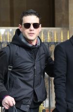 LUCY BOYNTON and Rami Malek Leaves Hotel de Crillon in Paris 02/29/2020