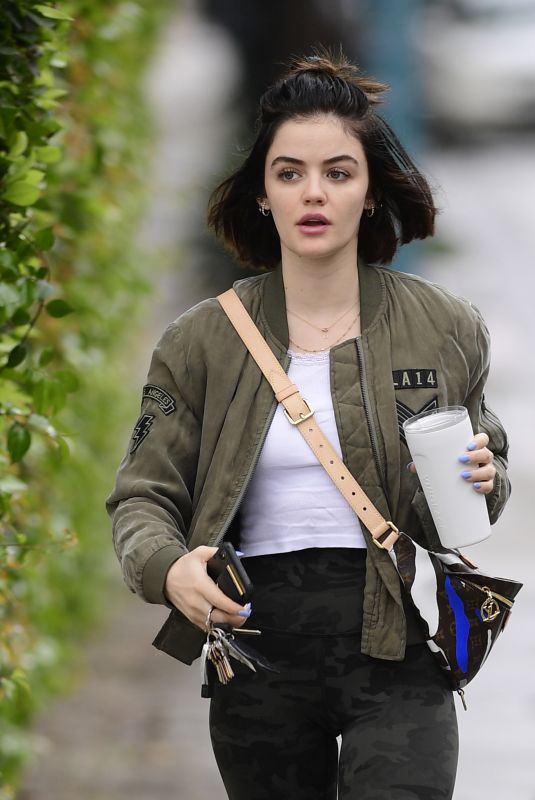 LUCY HALE Arrives at a Gym in Los Angeles 03/14/2020
