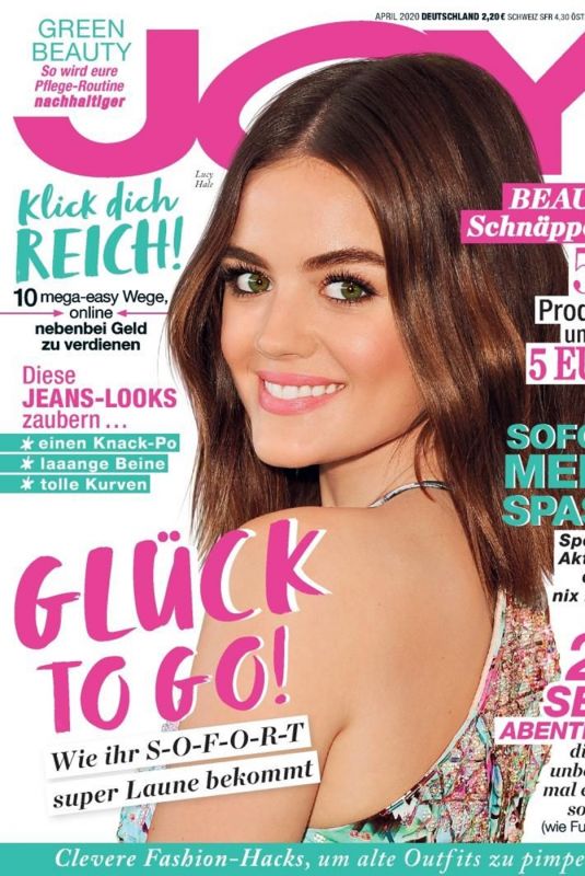 LUCY HALE on the Cover of Joy Magazine, April 2020