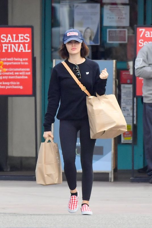 LUCY HALE Out Shopping for Groceries in Studio City 03/25/2020