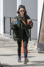 LUCYAH LE Leaves Aalfred Coffee in Studio City 03/17/2020