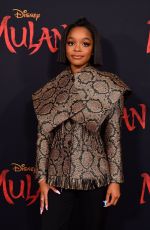 MARSAI MARTIN at Mulan Premiere in Hollywood 03/09/2020