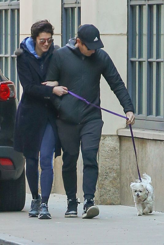 MARY ELIZABETH WINSTEAD and Ewan McGregor Out with Their Dog in New York 03/04/2020