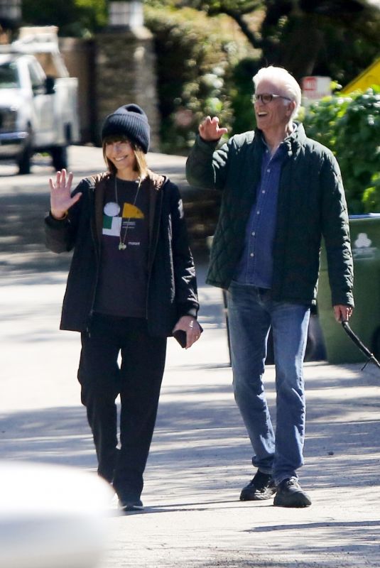 MARY STEENBURGGEN and Ted Danson Out and About in Santa Monica 03/17/2020