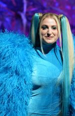 MEGHAN TRAINOR at 2020 Christian Cowan x Powerpuff Girls Runway Show in Hollywood 03/08/2020