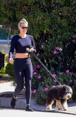 MOLLY SIMS in Tights Out with Her Dog in Brentwood 03/29/2020