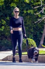 MOLLY SIMS in Tights Out with Her Dog in Brentwood 03/29/2020