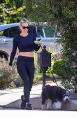 MOLLY SIMS in Tights Out with Her Dog in Brentwood 03/29/2020