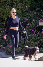 MOLLY SIMS in Tights Out with Her Dog in Brentwood 03/29/2020