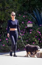 MOLLY SIMS in Tights Out with Her Dog in Brentwood 03/29/2020