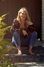 MOLLY SIMS with a Friend Outside Her Home in Pacific Palisades 03/25/2020