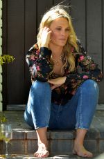 MOLLY SIMS with a Friend Outside Her Home in Pacific Palisades 03/25/2020