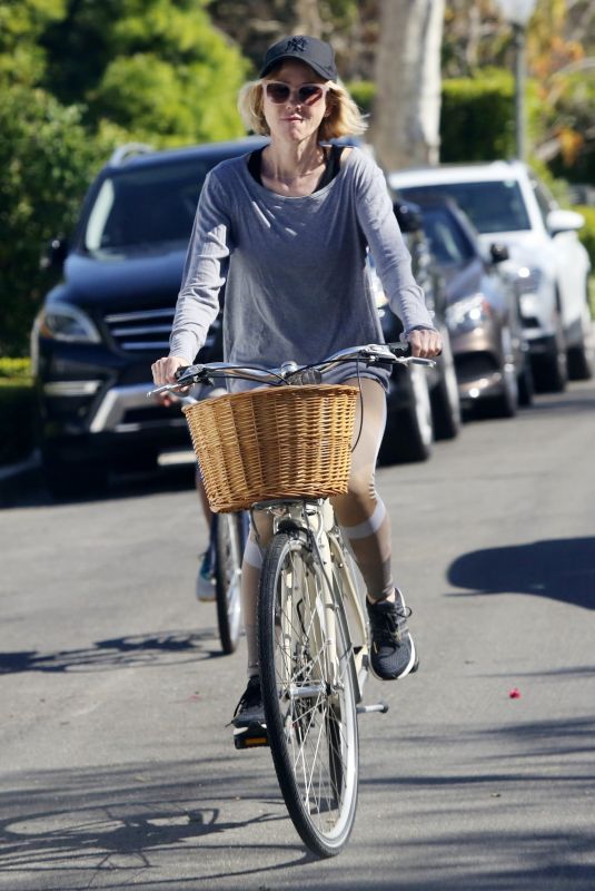 NAOMI WATTS Out Riding a Bike in Brentwood 03/25/2020