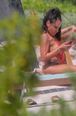 NIA GUZMAN in Swimsuit at a Beach in Tulum 03/20/2020