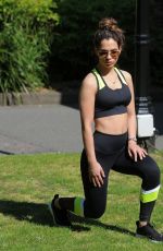NICOLE BASS Workout Outside Her House in Essex 03/24/2020