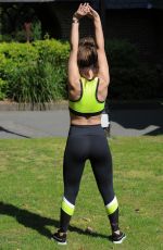 NICOLE BASS Workout Outside Her House in Essex 03/24/2020