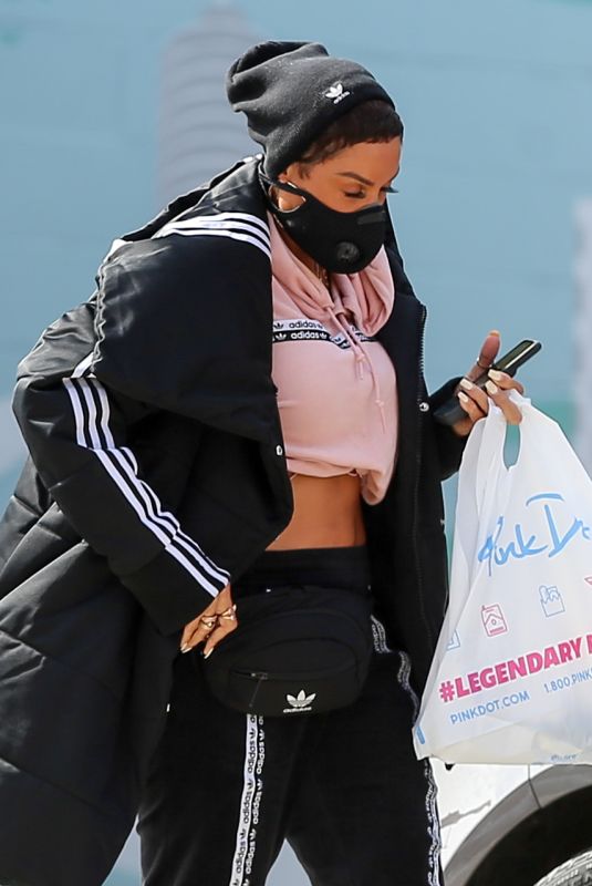 NICOLE MURPHY Wearing a Face Mask Out Shopping in Los Angeles 03/30/2020