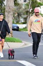 NICOLE WILLIAMS and Larry English Out with Their Dogs in Los Angeles 03/26/2020