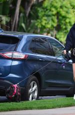 NICOLE WILLIAMS and Larry English Out with Their Dogs in Los Angeles 03/26/2020